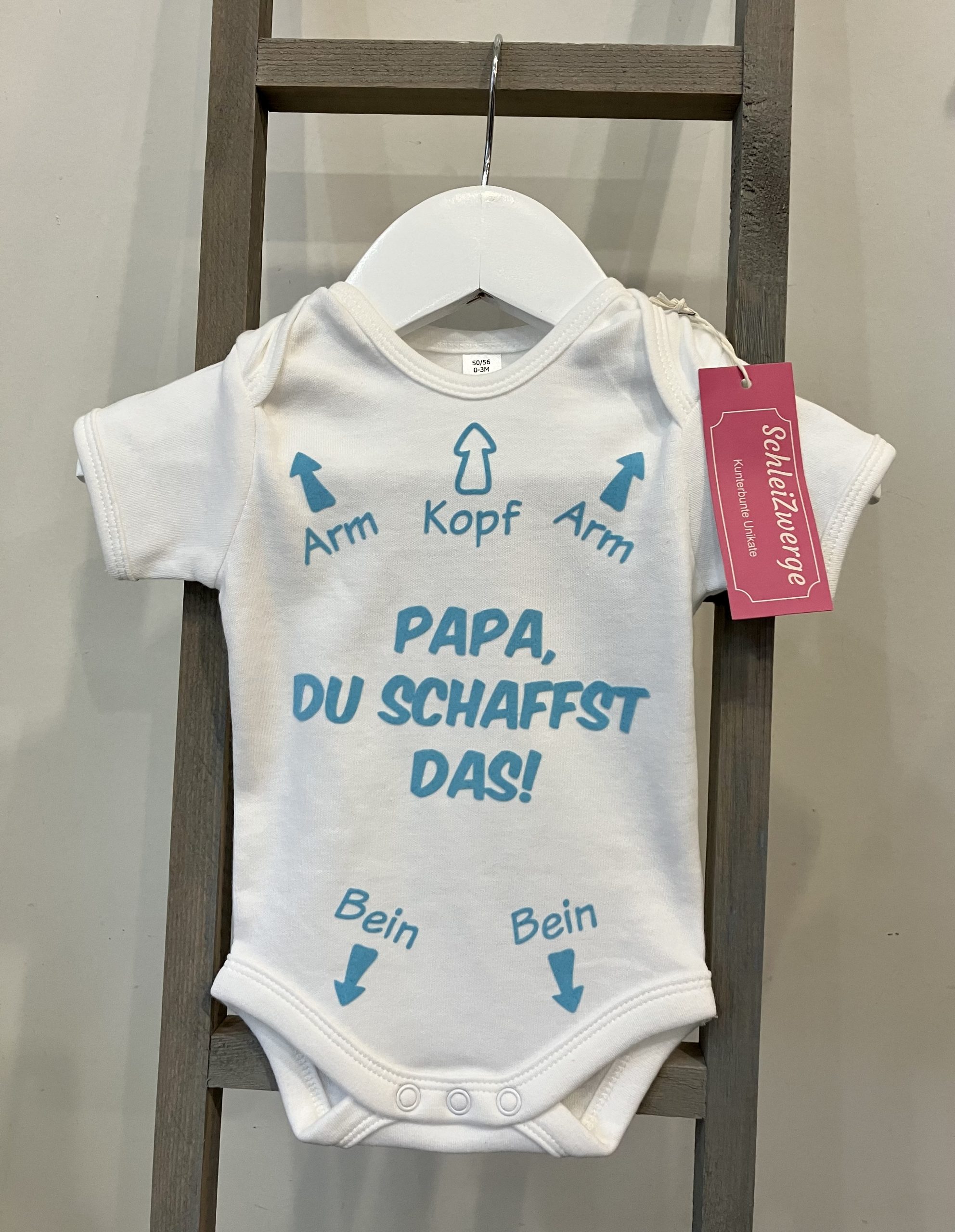Schleizwerge - Kurzarm Body - Papa Du schaffst das – Bild 3