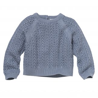 People Wear Organic - Strick-Pullover GOTS taubenblau